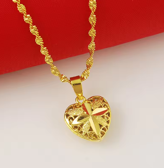 Heart Shaped Memorial Necklace (24 Karat Design)