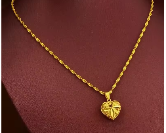 Heart Shaped Memorial Necklace (24 Karat Design)