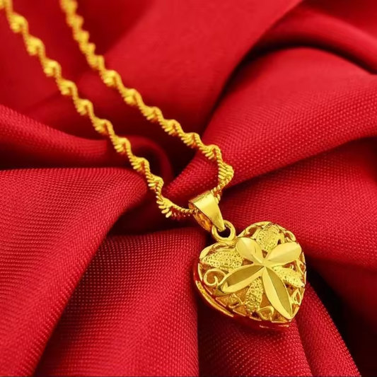 Heart Shaped Memorial Necklace (24 Karat Design)