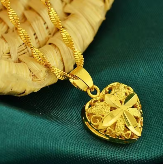 Heart Shaped Memorial Necklace (24 Karat Design)