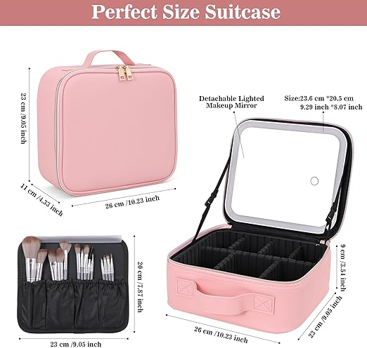 Travel Makeup Kit With LED Mirror
