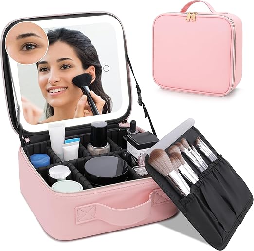 Travel Makeup Kit With LED Mirror